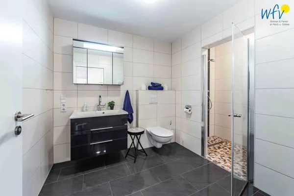 Badezimmer Haus Dünenrose Ferienwohnung Octopus