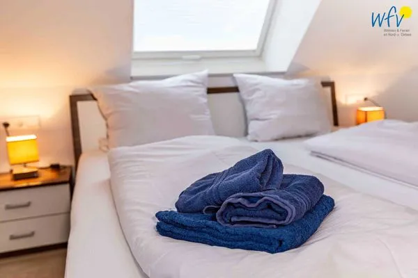 Schlafzimmer Haus Inseltraum Borkum Ferienwohnung Muschelsucher