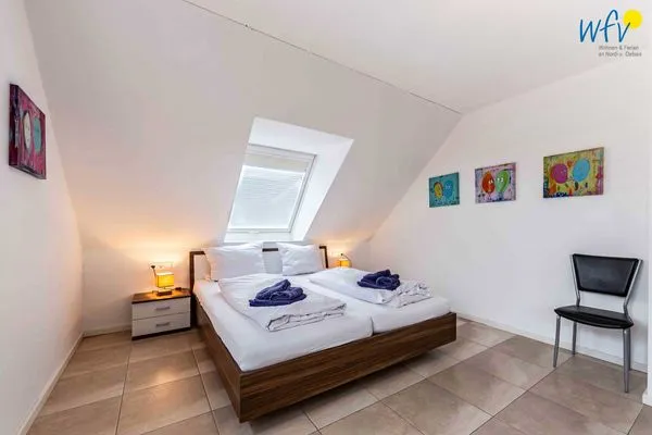 Schlafzimmer Haus Inseltraum Borkum Ferienwohnung Muschelsucher