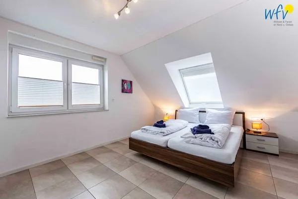 Schlafzimmer Haus Inseltraum Borkum Ferienwohnung Muschelsucher