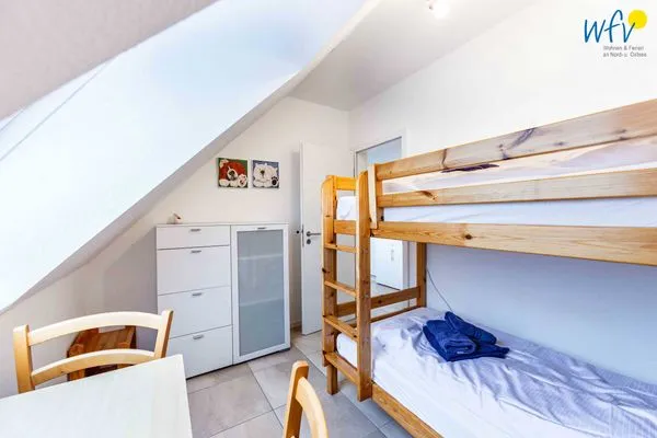 Schlafzimmer Haus Inseltraum Borkum Ferienwohnung Muschelsucher