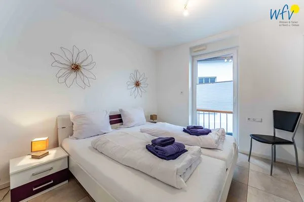 Schlafzimmer Haus Inseltraum Borkum Ferienwohnung Muschelsucher