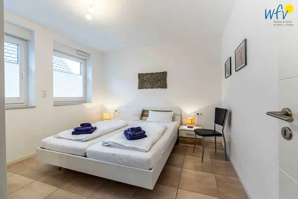 Schlafzimmer Haus Inseltraum Borkum Ferienwohnung Muschelsucher