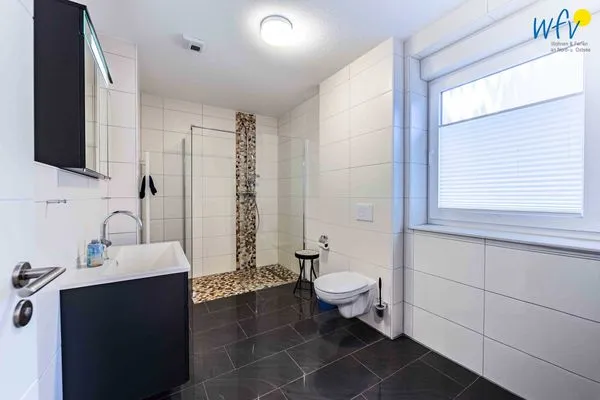 Badezimmer Haus Inseltraum Borkum Ferienwohnung Muschelsucher