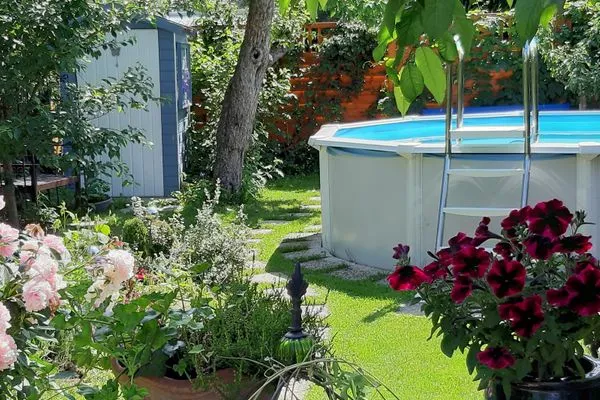 Pool im Garten  Ferienwohnung Waldblick
