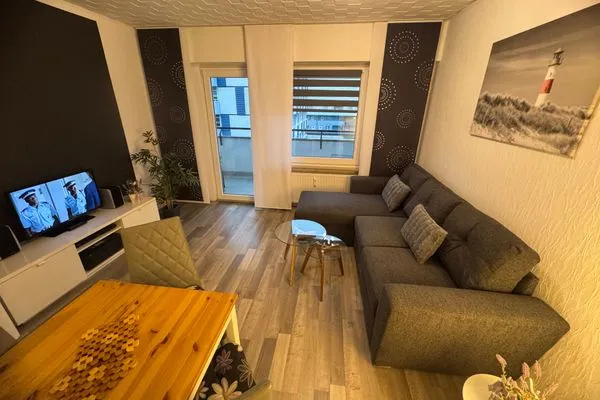 Wohnzimmer Ferienwohnung im Haus Nordland App 106 (Hund)