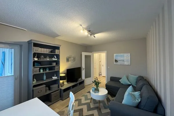 Wohnzimmer Ferienwohnung im Haus Nordland App 118 (Hund)