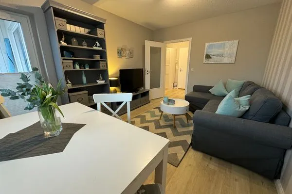 Wohnzimmer Ferienwohnung im Haus Nordland App 118 (Hund)