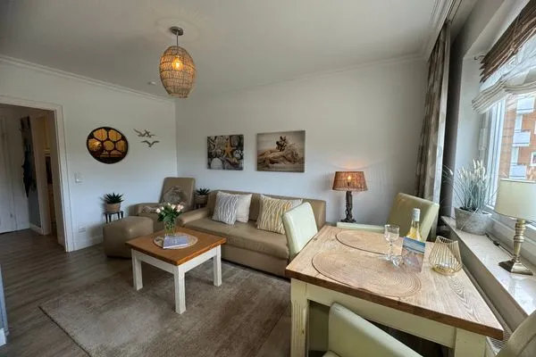 Wohnzimmer Ferienwohnung im Haus Nordland App 35(Hund)