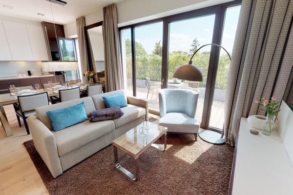 Luxus Ferienpenthouse mit Sauna und Balkon und Sauna in Strandlage