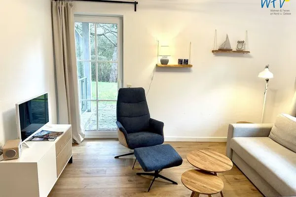 Wohnzimmer Haus Dünenrose Ferienwohnung Seehund