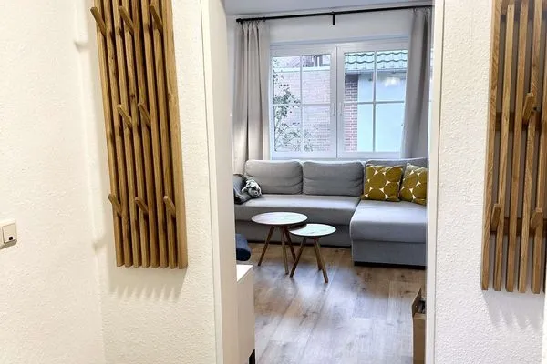 Wohnzimmer Haus Dünenrose Ferienwohnung Seehund