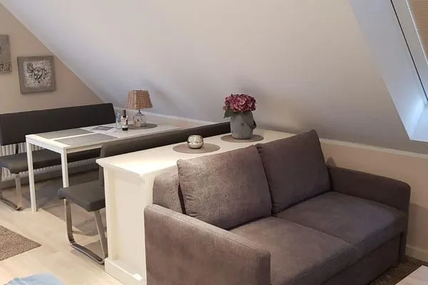 Wohnzimmer Ferienhaus Greune-Stee-Weg 39 Ferienwohnung Südstrandoase