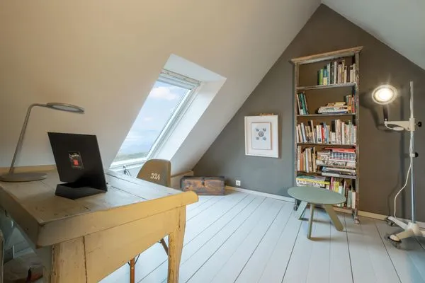 Arbeitsplatz in der Galerie mit Meerblick  Haifischsieben