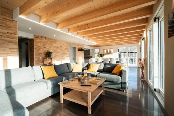 Living room  Chalet Lehni mit separatem Apartment