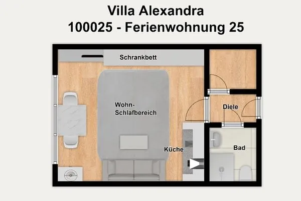 Grundriss Villa Alexandra Ferienwohnung 25