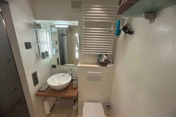 Badezimmer Ferienwohnung Brandenburgerstr. 11 - Dühne16 mit kleinem Meerblick