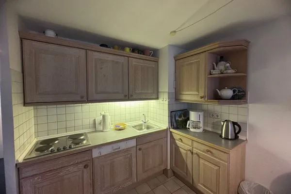 Küche offen zum Wohn und Schlafbereich Ferienwohnung im Hanseatenhaus App. 3