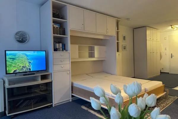 Schlafbereich im Wohnbereich Ferienwohnung im Hanseatenhaus App. 3