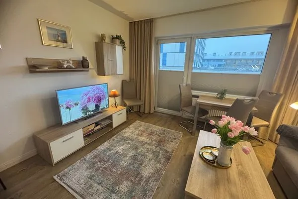 Wohnzimmer Ferienwohnung im Haus Nordland App 25(Hund)