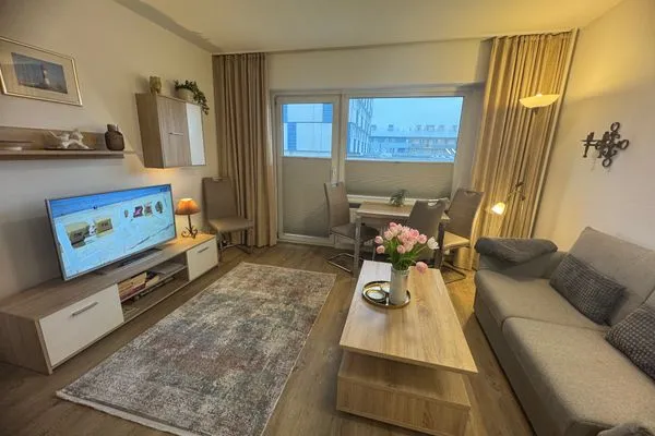 Wohnzimmer Ferienwohnung im Haus Nordland App 25(Hund)