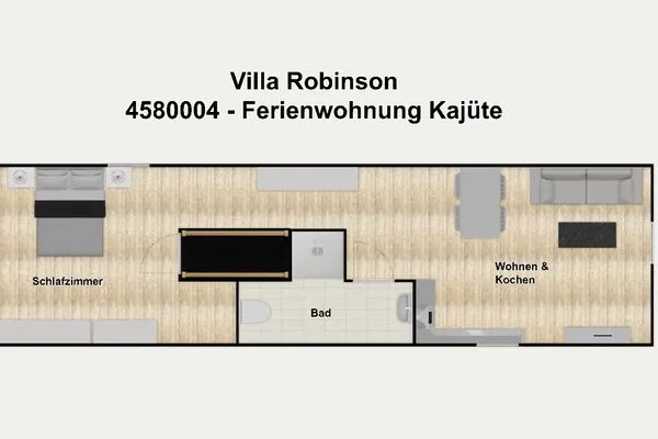 Grundriss Villa Robinson Ferienwohnung Kajüte