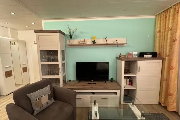 Wohnzimmer Ferienwohnung im Haus Nordland App 76 (Hund)