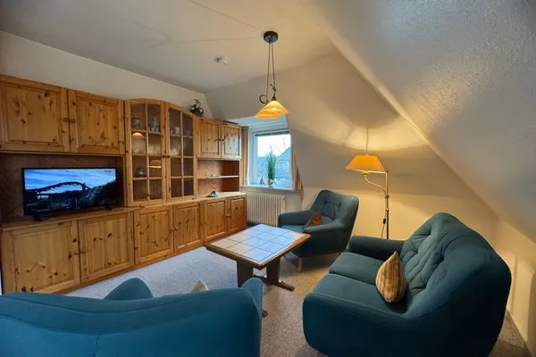 Wohnzimmer Ferienwohnung im DikWai Fewo B in Rantum