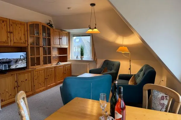 Wohnzimmer Ferienwohnung im DikWai Fewo B in Rantum