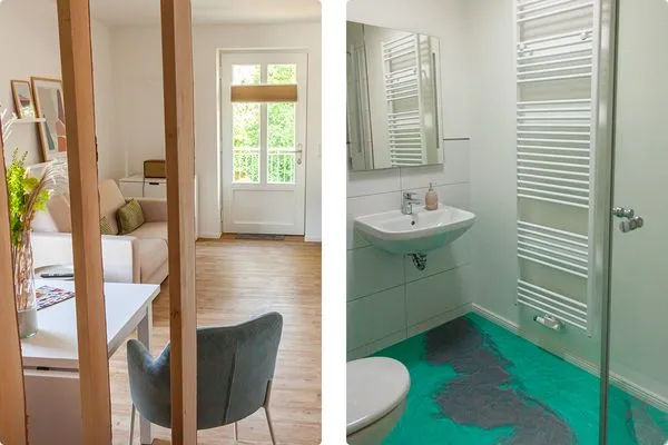 Badezimmer Ferienhof Taarstedt Donots