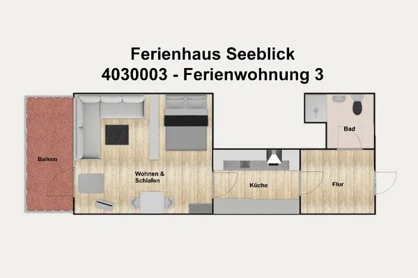Grundriss Ferienhaus Seeblick Ferienwohnung 3