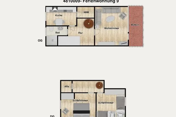 Grundriss Süderhaus Ferienwohnung 9