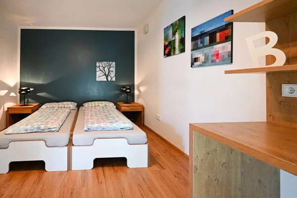 Schlafzimmer  Apartment Gartenblick 7/5 EG mit überdachter Terrasse barrierefrei