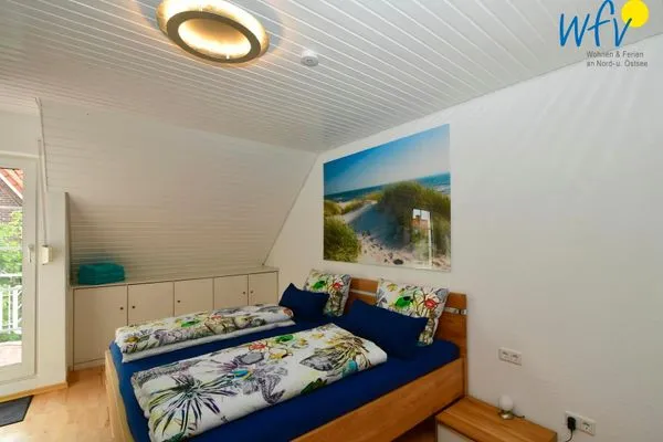 Schlafzimmer Haus Inselparadies Ferienwohnung Großer Vogelsand