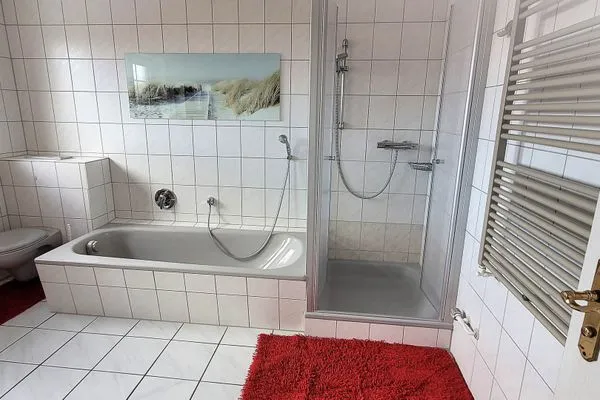 Badezimmer Fuhrmannshof Ferienwohnung Cassen