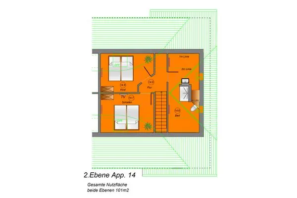 Grundriss  Wohnung 14 - Suite Baldur