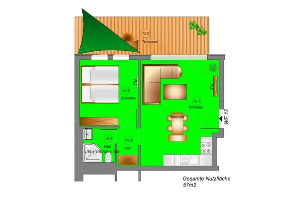 Grundriss  Wohnung 12