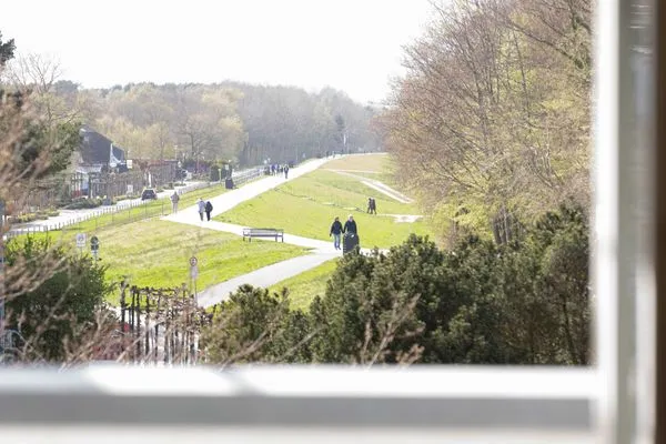 Ferienwohnung Albatros Aparthotel Zingst - Blick auf den Deich  Albatros
