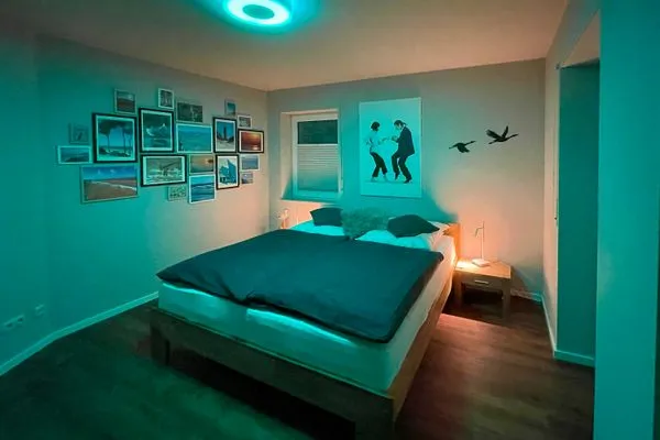 Schlafzimmer mit Doppelbett Parkresidenz am Hafen Wohnung HF 12 - "Luftsnapper´s"