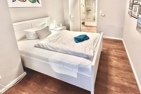 Schlafzimmer mit Einzelbett Parkresidenz am Hafen Wohnung HF 12 - "Luftsnapper´s"