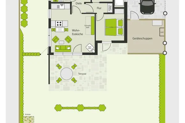 Grundriss  Wacholderbusch - Lastering Ferienhäuser & Apartments