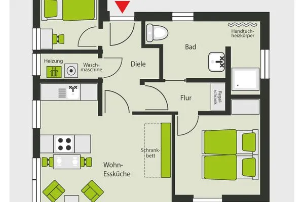 Grundriss  Wacholderbusch - Lastering Ferienhäuser & Apartments