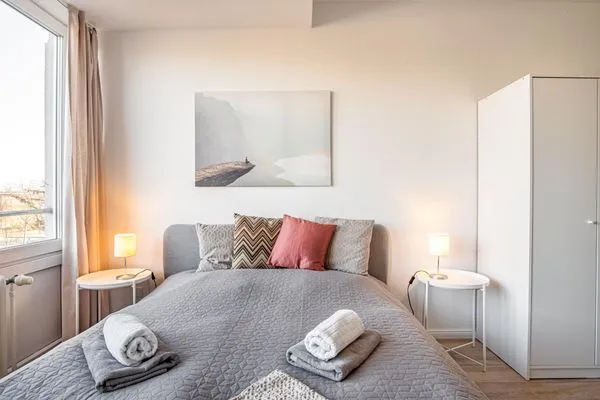 Bett  Ferienwohnung Strandblick Eckernförde