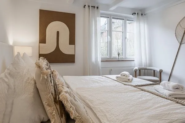 Bett  Ferienwohnung Nordseelounge Pellworm