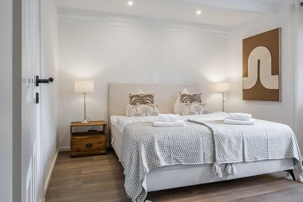 Bett  Ferienwohnung Nordseelounge Pellworm