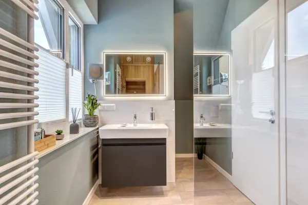 Badezimmer  Heidehus Loddin