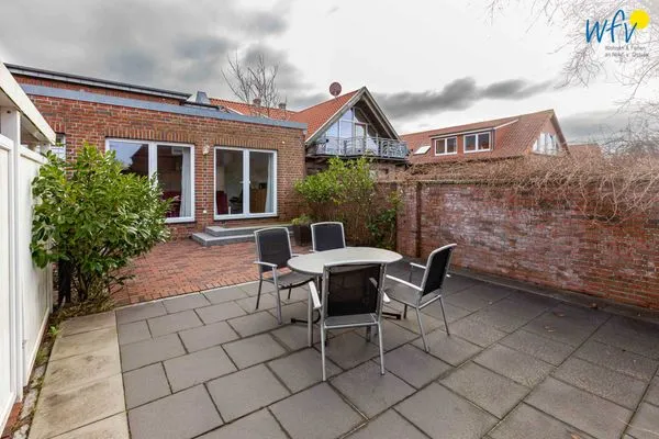 Terrasse Haus Dünenrose Ferienwohnung Octopus