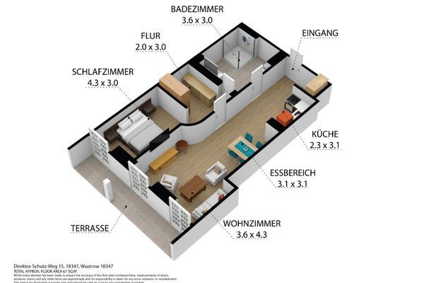 ALTE SEEFAHRTSCHULE App. 11 "Mohnblume" Ostseebad Wustrow - 