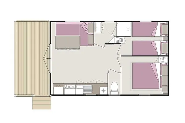 Grundriss Ferienpark Süderstapel - Eiderlodge 1 Hundefreundlich
