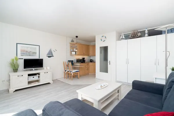 Wohnzimmer Ferienpark Sierksdorf Seaside-Koje